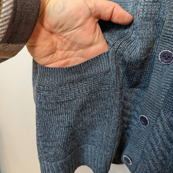 Arnold Palmer Vintage Blue Patchwork Knit Button Down Men's Cardigan XL - Picture 5 of 8